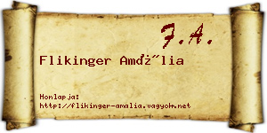 Flikinger Amália névjegykártya